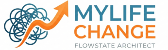 MyLifeChange FlowState Architect logo showing the transformation from mental chaos to peak productivity and clarity.